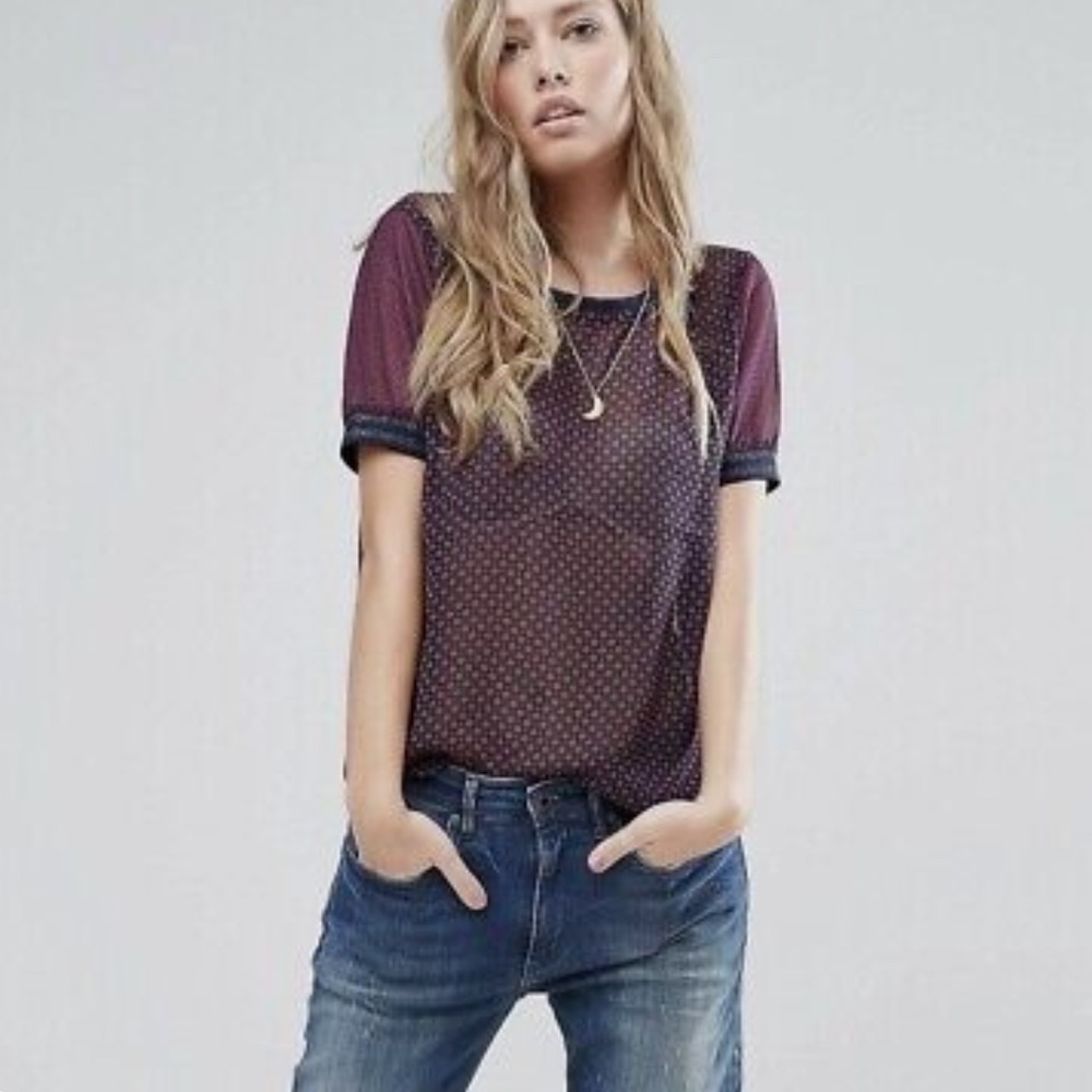 Scotch Soda A La Belle Etoile Small Blouse Top Floral Sheer